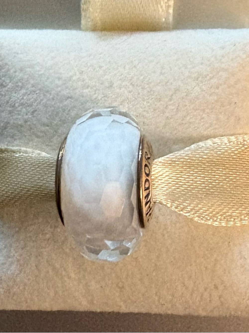 Pandora 791656 White Murano Faceted Glass Charm